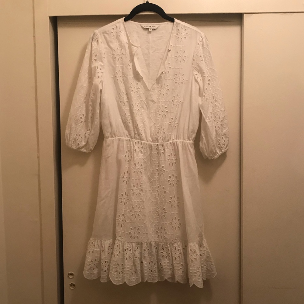 ❌ Sole ❌ Ranna Gill White Eyelet Dress Size S
